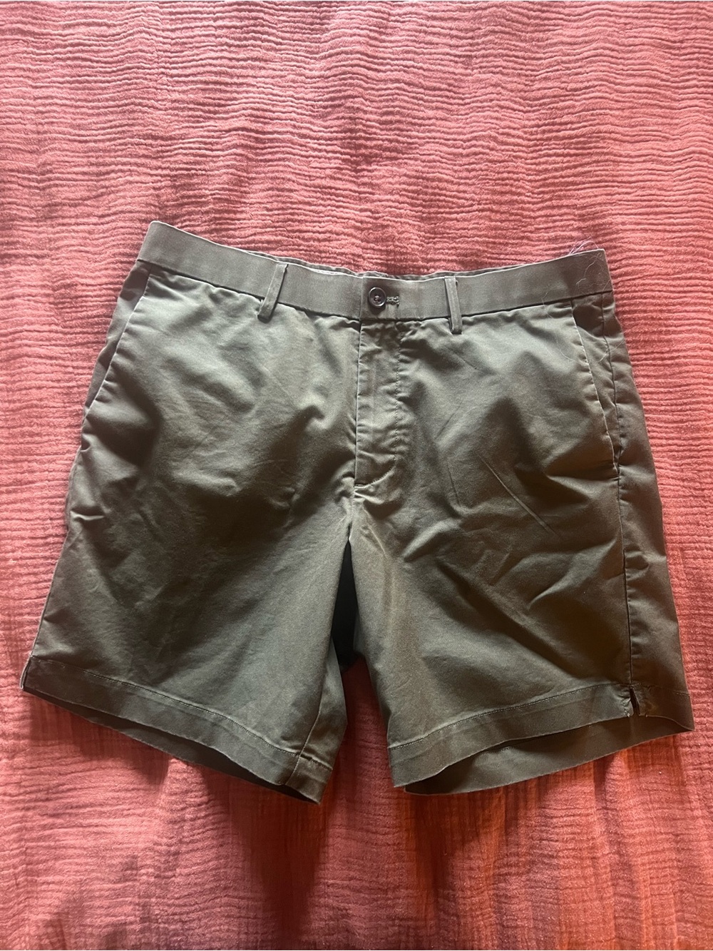 Banana Republic Olive Flat-Front Shorts